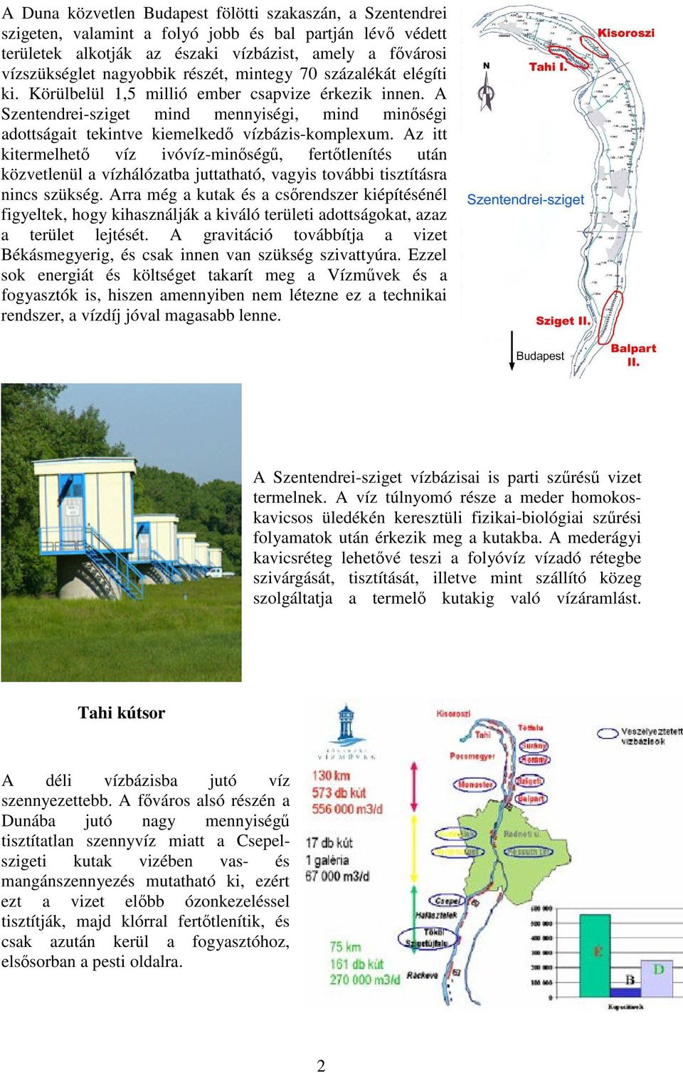 Az itt kitermelhet víz ivóvíz-minség, ferttlenítés után közvetlenül a vízhálózatba juttatható, vagyis további tisztításra nincs szükség.