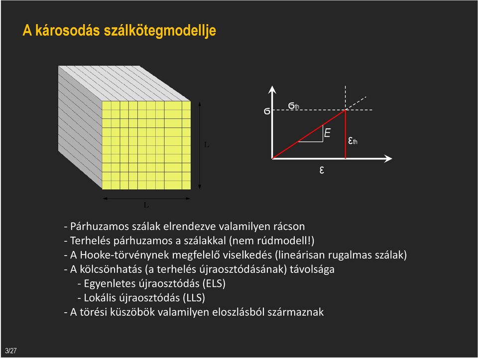 ) - A Hooke-törvénynek megfelelő viselkedés (lineárisan rugalmas szálak) - A kölcsönhatás (a