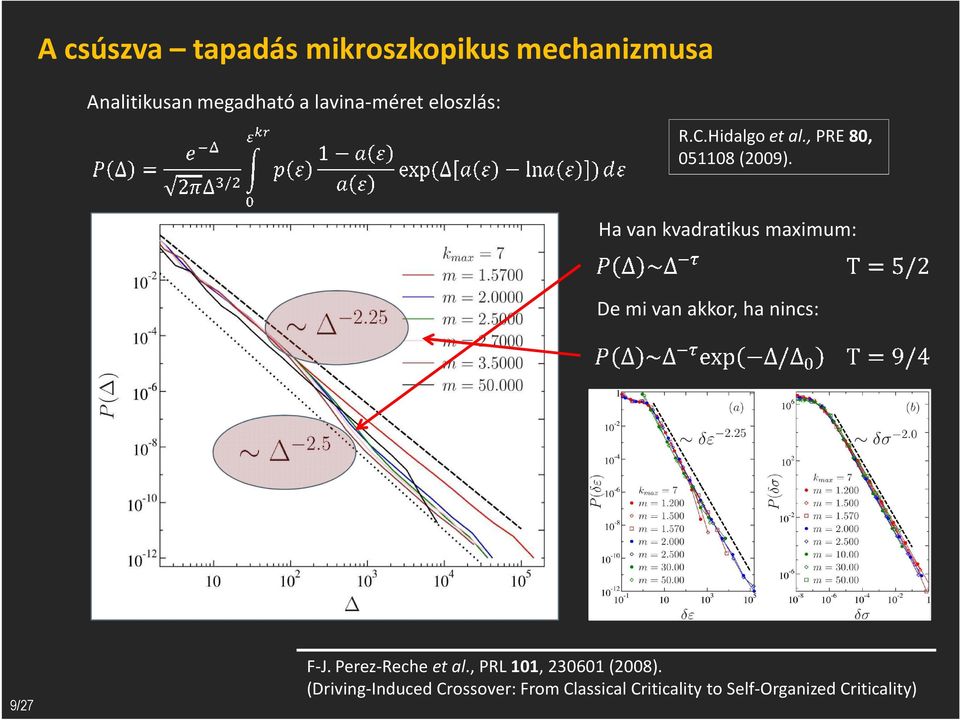 Ha van kvadratikus maximum: De mi van akkor, ha nincs: 9/27 F-J. Perez-Reche et al.