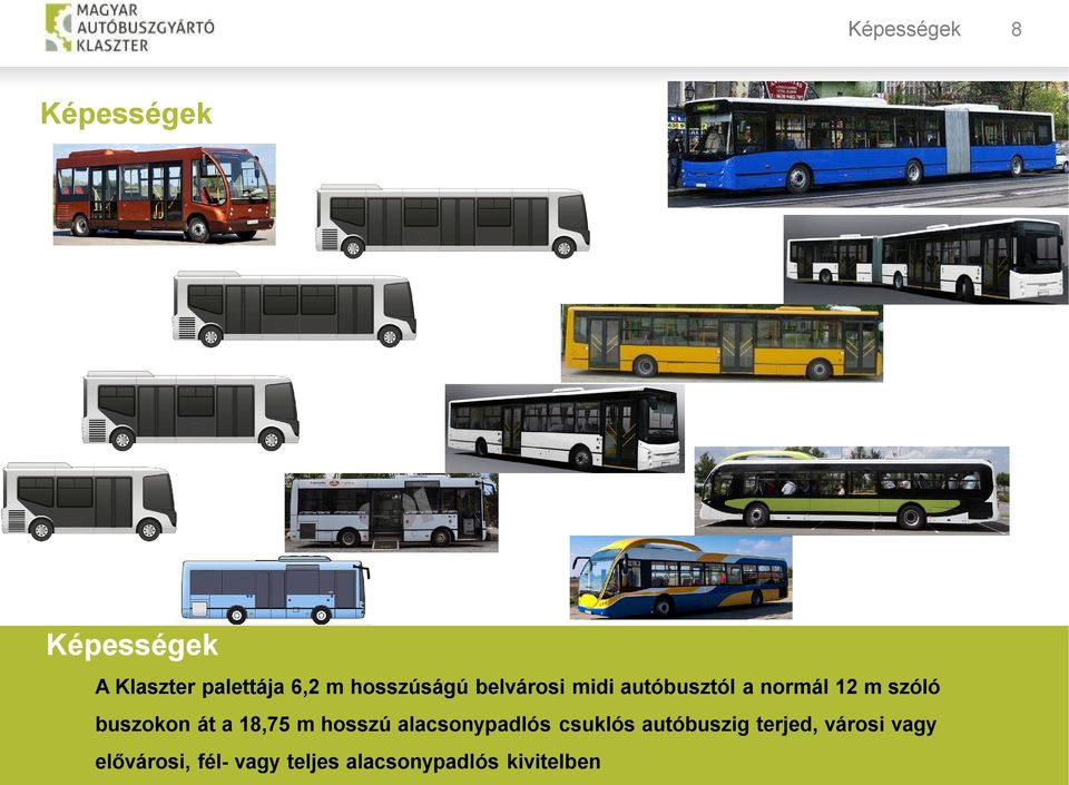 buszokon át a 18,75 m hosszú alacsonypadlós csuklós autóbuszig