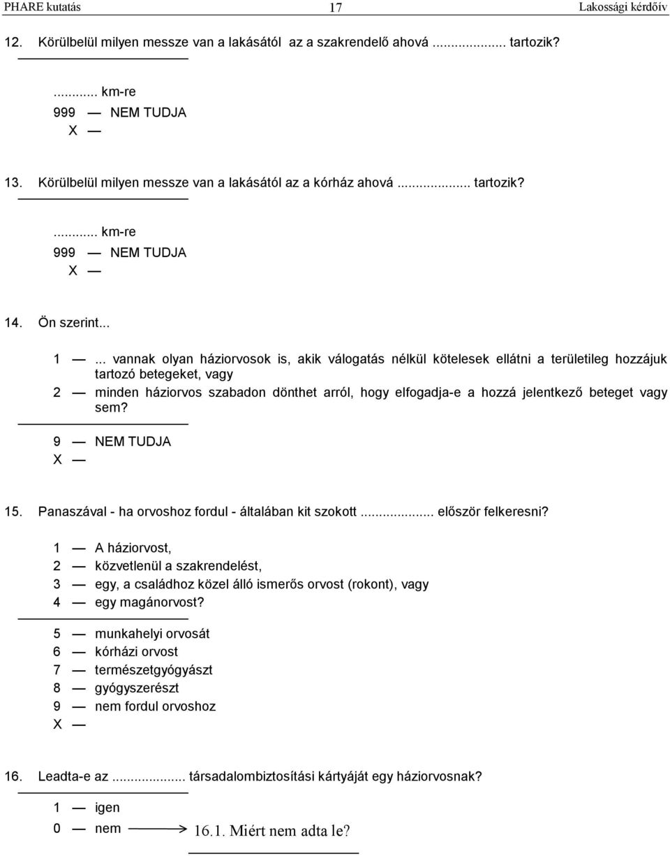 jelentkező beteget vagy sem? 15. Panaszával - ha orvoshoz fordul - általában kit szokott... először felkeresni?