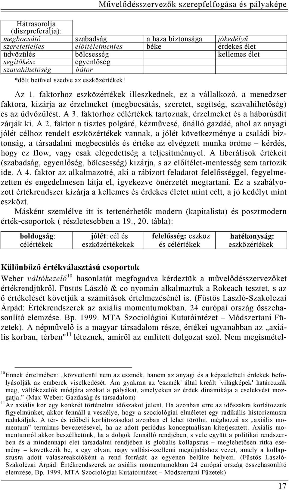 faktorhoz eszközértékek illeszkednek, ez a vállalkozó, a menedzser faktora, kizárja az érzelmeket (megbocsátás, szeretet, segítség, szavahihetőség) és az üdvözülést. A 3.