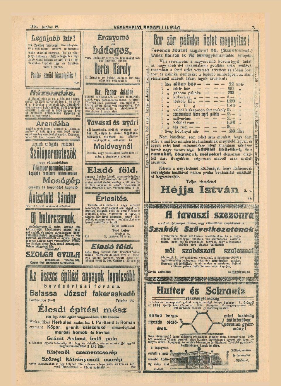 --'í''-j-- ( I I Zny-u 40 Polgá skoláb ját fukelőnyben zesülnek 52 l n FIsce kléé gozs 232 hold 535-00 földbtok eldó, vgy hszonbébe kdó btok jókbn levő gzdság épületekkel é? bővzű téz ku!