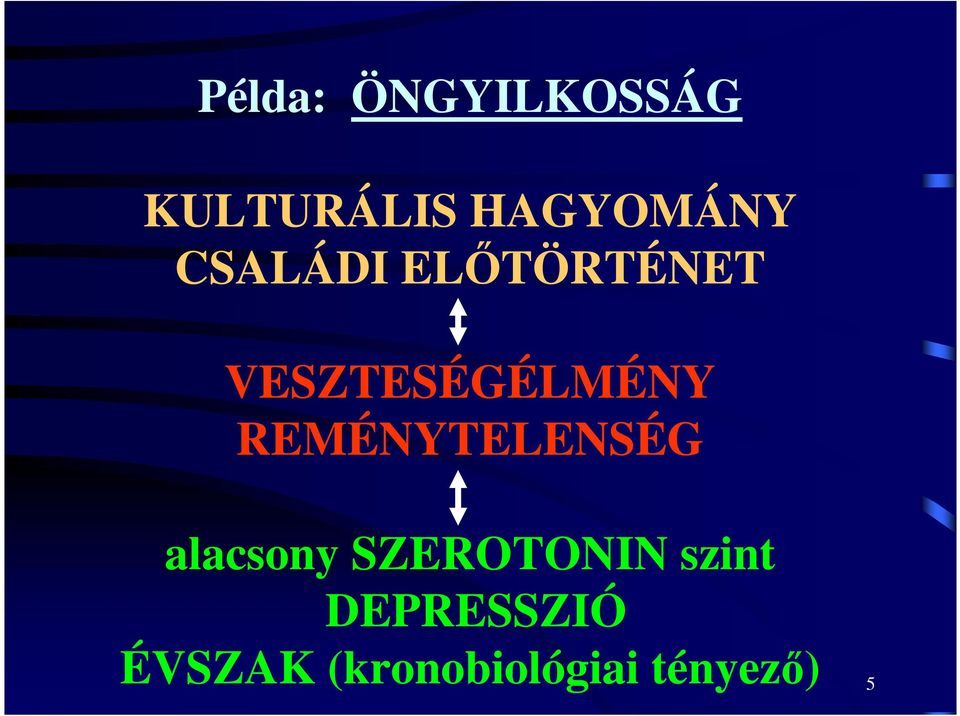 REMÉNYTELENSÉG alacsony SZEROTONIN szint