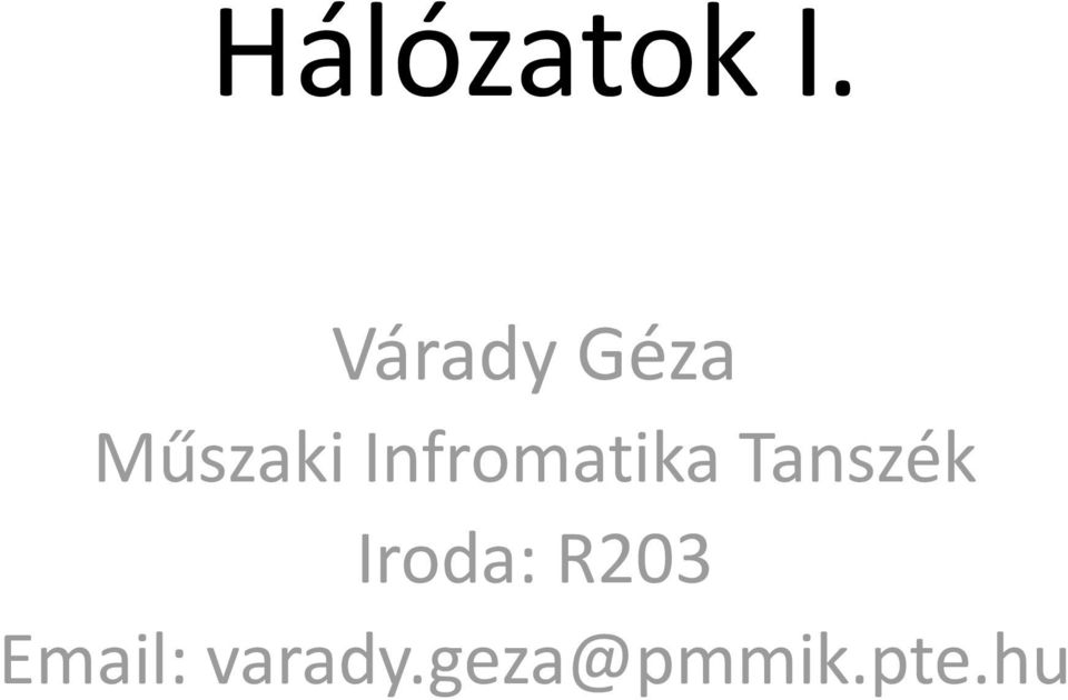 Infromatika Tanszék