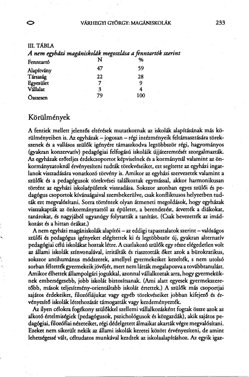 eltérések mutatkoznak az iskolák alapítás ának más körülményeiben is.