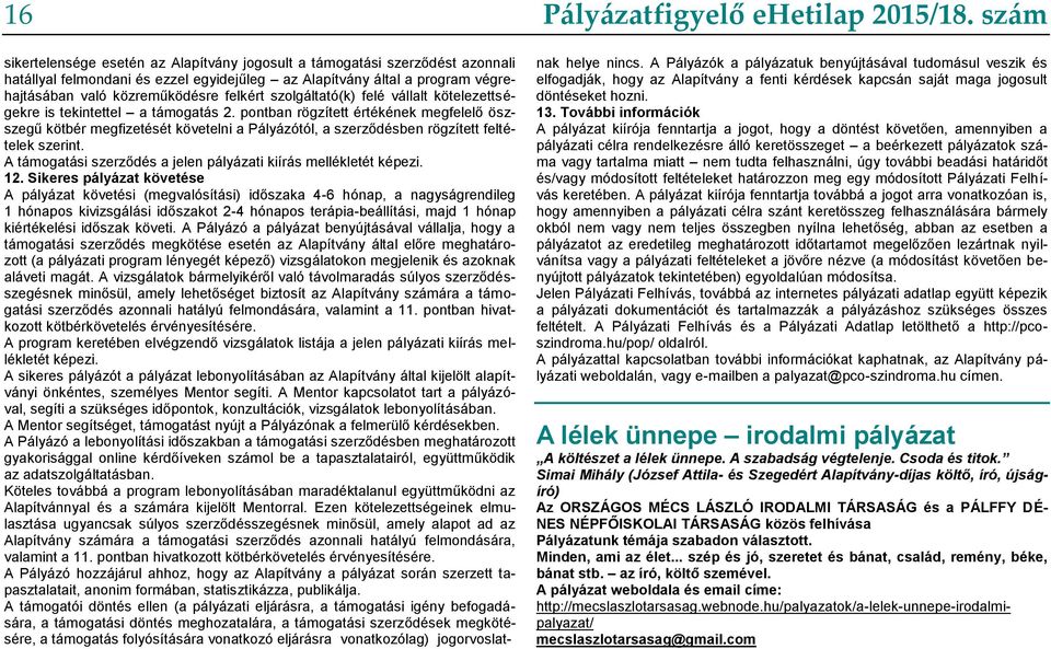 pontban rögzített értékének megfelelő öszszegű kötbér megfizetését követelni a Pályázótól, a szerződésben rögzített feltételek szerint.