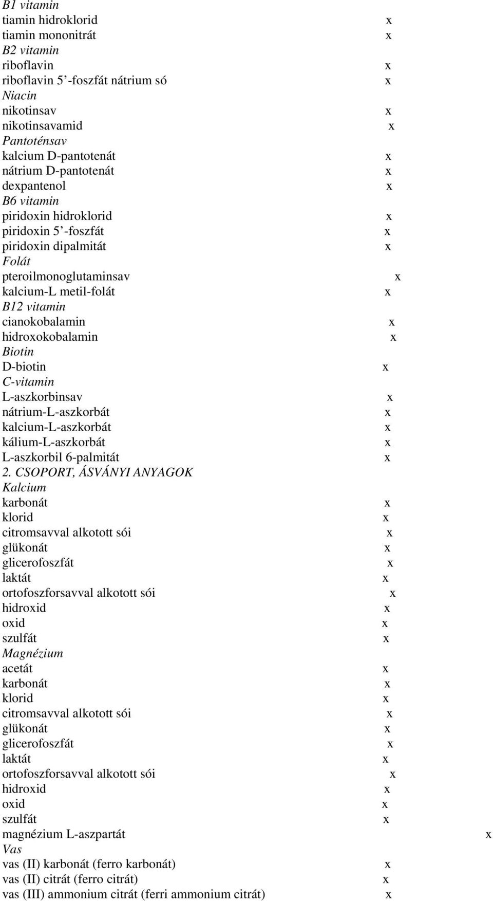 nátrium-l-aszkorbát kalcium-l-aszkorbát kálium-l-aszkorbát L-aszkorbil 6-palmitát 2.