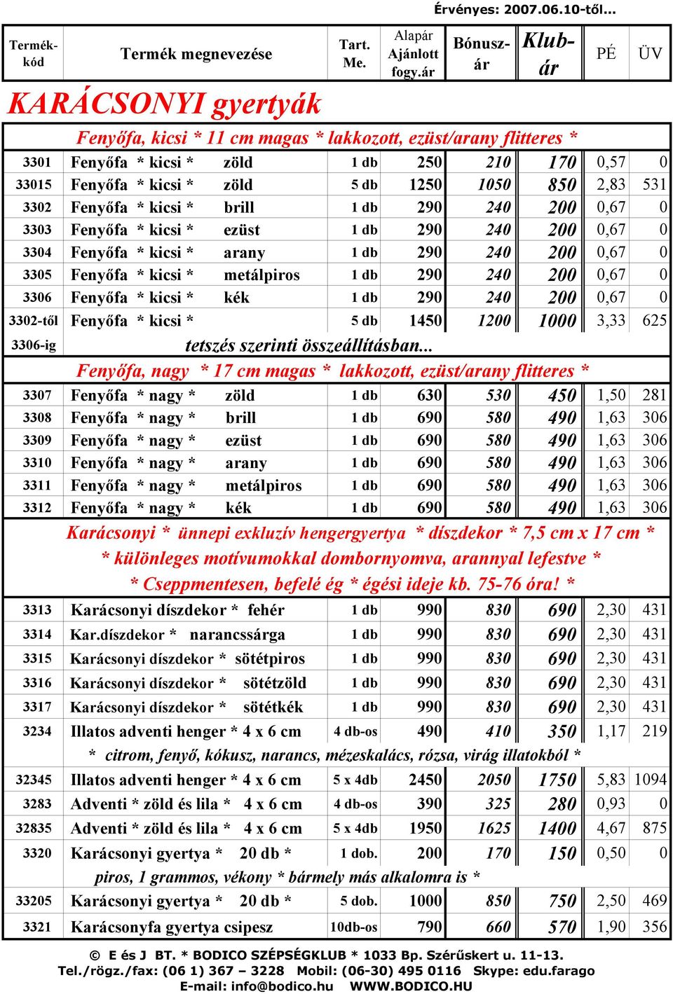 * brill 1 db 290 240 200 0,67 0 3303 Fenyıfa * kicsi * ezüst 1 db 290 240 200 0,67 0 3304 Fenyıfa * kicsi * arany 1 db 290 240 200 0,67 0 3305 Fenyıfa * kicsi * metálpiros 1 db 290 240 200 0,67 0