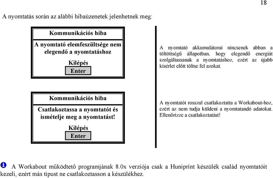 Kommunikációs hiba Csatlakoztassa a nyomtatót és ismételje meg a nyomtatást!