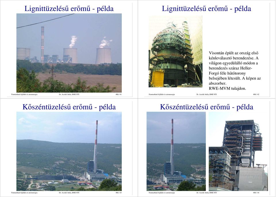 A képen az abszorber. RWE-MVM tulajdon. Dr. Aszódi Attila, BME NTI #06 / 41 Dr.