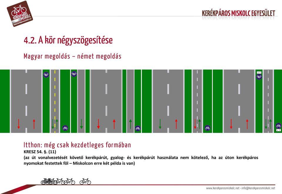 . (11) (az út vonalvezetését követő kerékpárút, gyalog- és kerékpárút