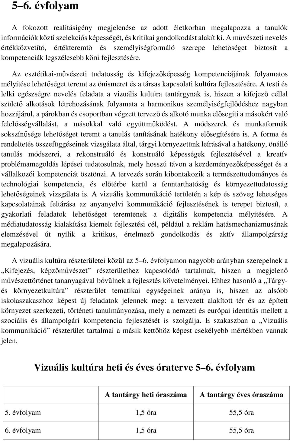 Az esztétikai-művészeti tudatosság és kifejezőképesség kompetenciájának folyamatos mélyítése lehetőséget teremt az önismeret és a társas kapcsolati kultúra fejlesztésére.