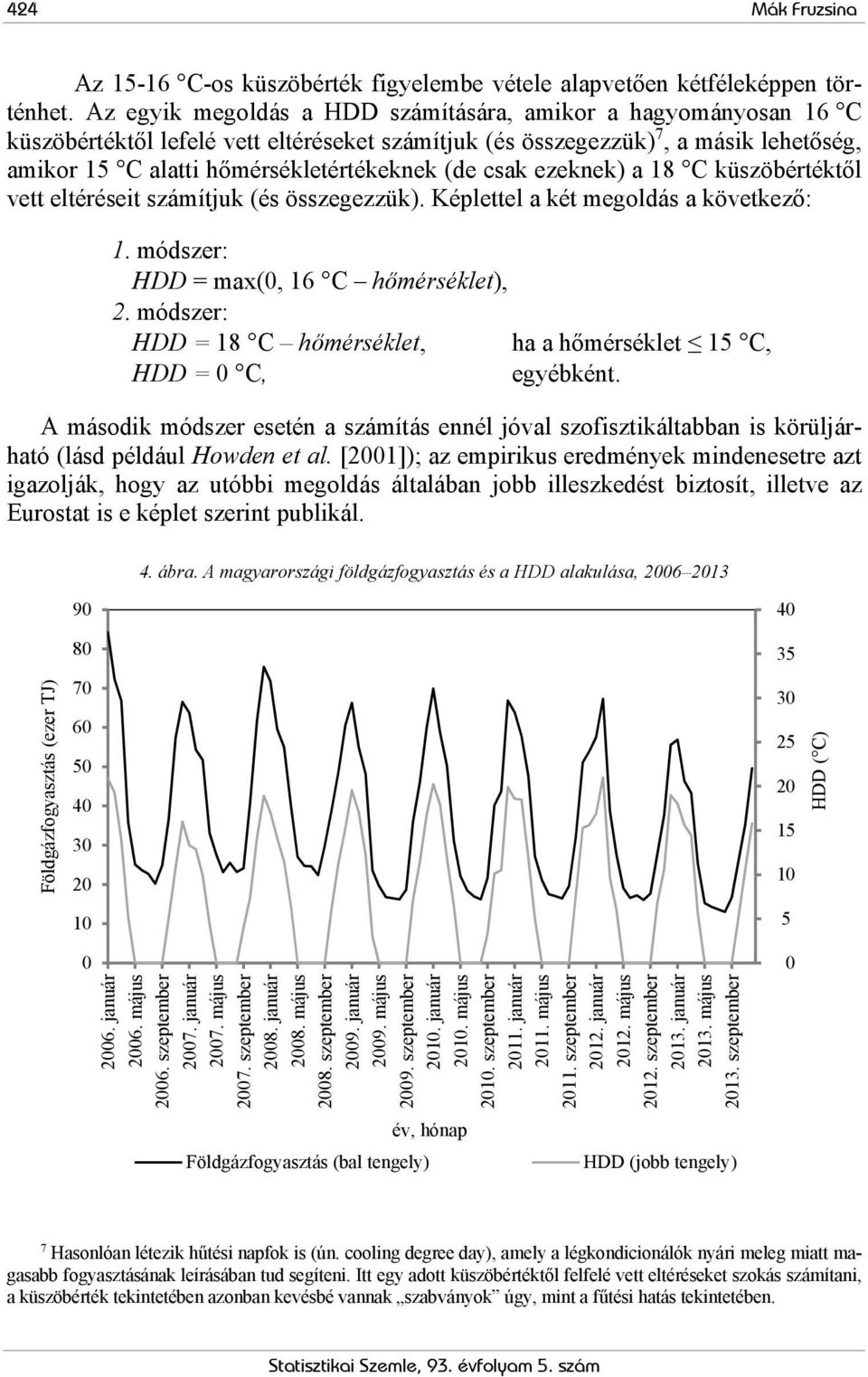 csak ezeknek) a 18 C küszöbértéktől vett eltéréseit számítjuk (és összegezzük). Képlettel a két megoldás a következő: 1. módszer: HDD = max(0, 16 C hőmérséklet), 2.