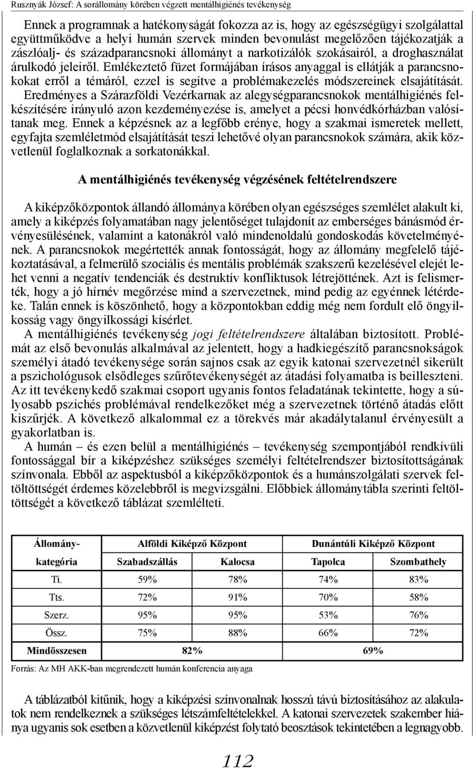 Emlékeztető füzet formájában írásos anyaggal is ellátják a parancsnokokat erről a témáról, ezzel is segítve a problémakezelés módszereinek elsajátítását.