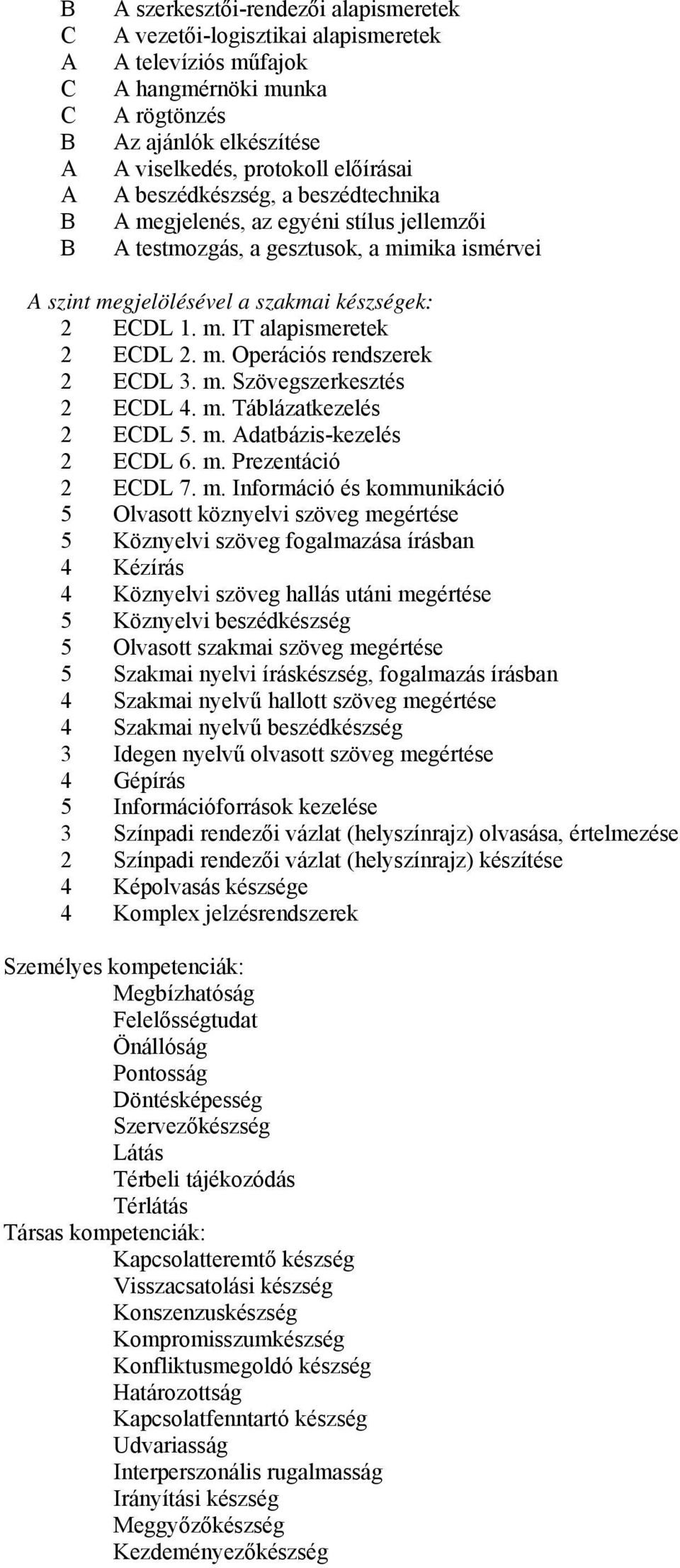 m. Operációs rendszerek 2 ECDL 3. m.