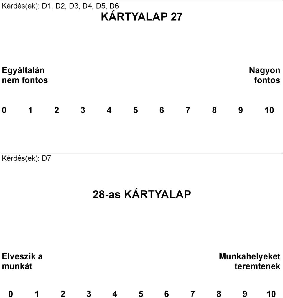 7 8 9 10 Kérdés(ek): D7 28-as KÁRTYALAP Elveszik a