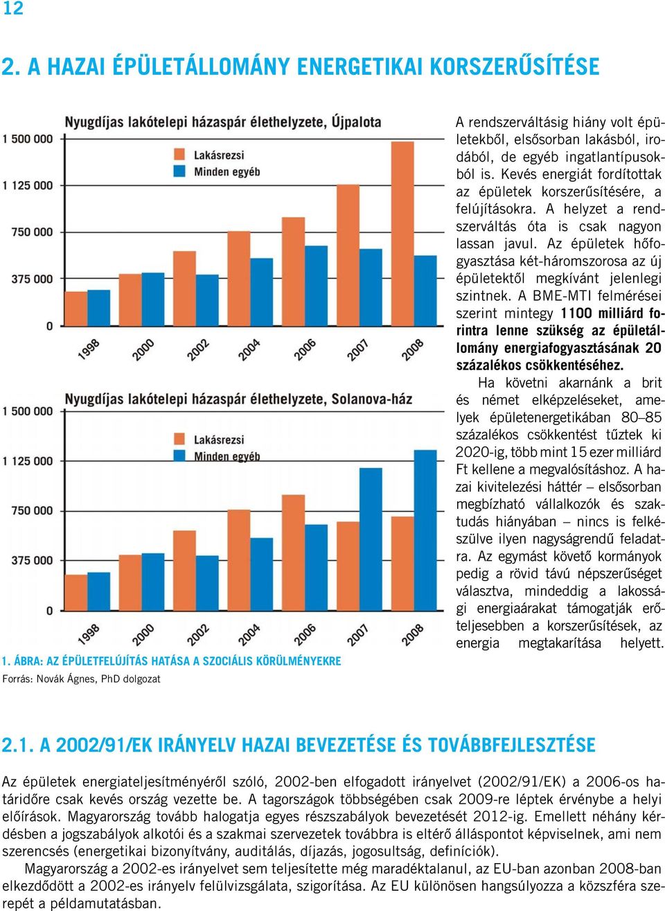 Kevés energiát fordítottak az épületek korszerûsítésére, a felújításokra. A helyzet a rendszerváltás óta is csak nagyon lassan javul.