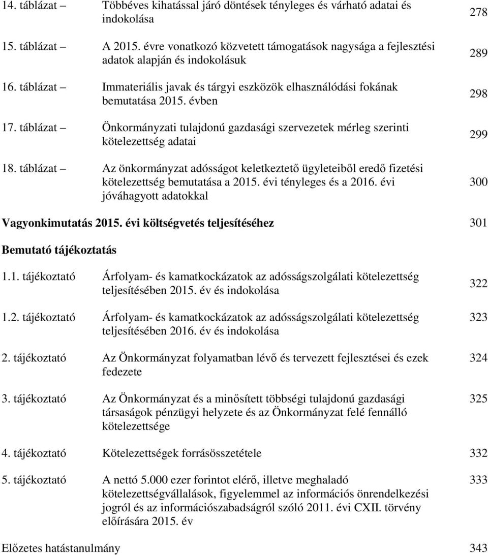 táblázat Önkormányzati tulajdonú gazdasági szervezetek mérleg szerinti kötelezettség adatai 18.