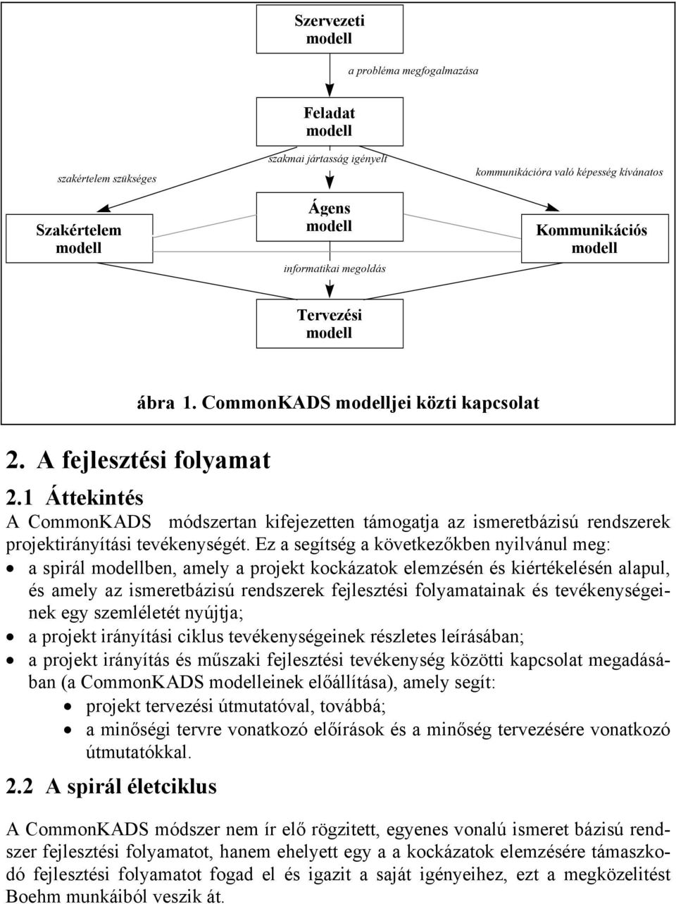 Ez a segítség a következőkben nyilvánul meg: a spirál modellben, amely a projekt kockázatok elemzésén és kiértékelésén alapul, és amely az ismeretbázisú rendszerek fejlesztési folyamatainak és