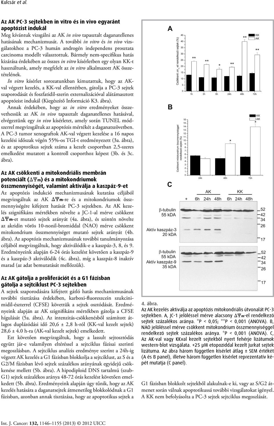 Bármely nem specifikus hatás kizárása érdekében az összes in vitro kísérletben egy olyan KK t használtunk, amely megfelelt az in vitro alkalmazott AK összetételének.