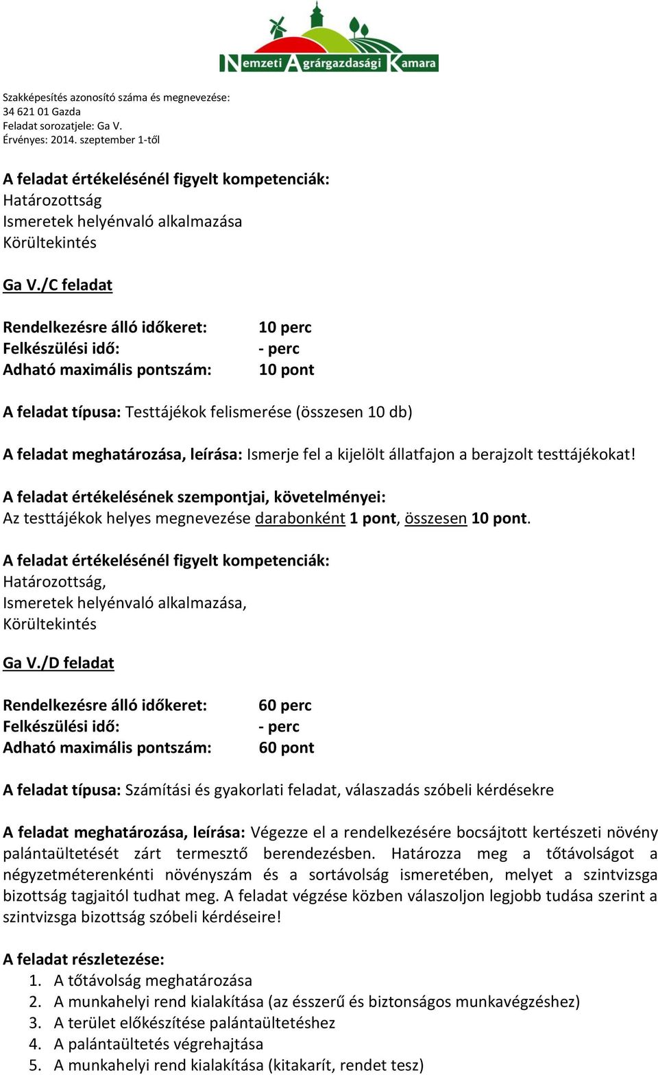 Az testtájékok helyes megnevezése darabonként 1 pont, összesen 10 pont. A feladat értékelésénél figyelt kompetenciák: Határozottság, Ismeretek helyénvaló alkalmazása, Körültekintés Ga V.