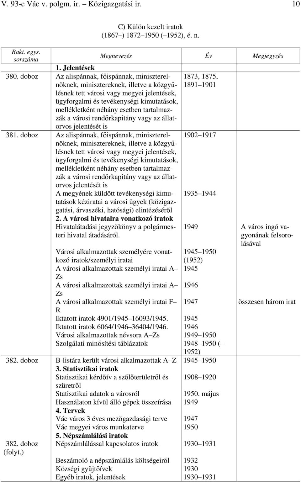 tartalmazzák a városi rendőrkapitány vagy az állatorvos jelentését is 381.