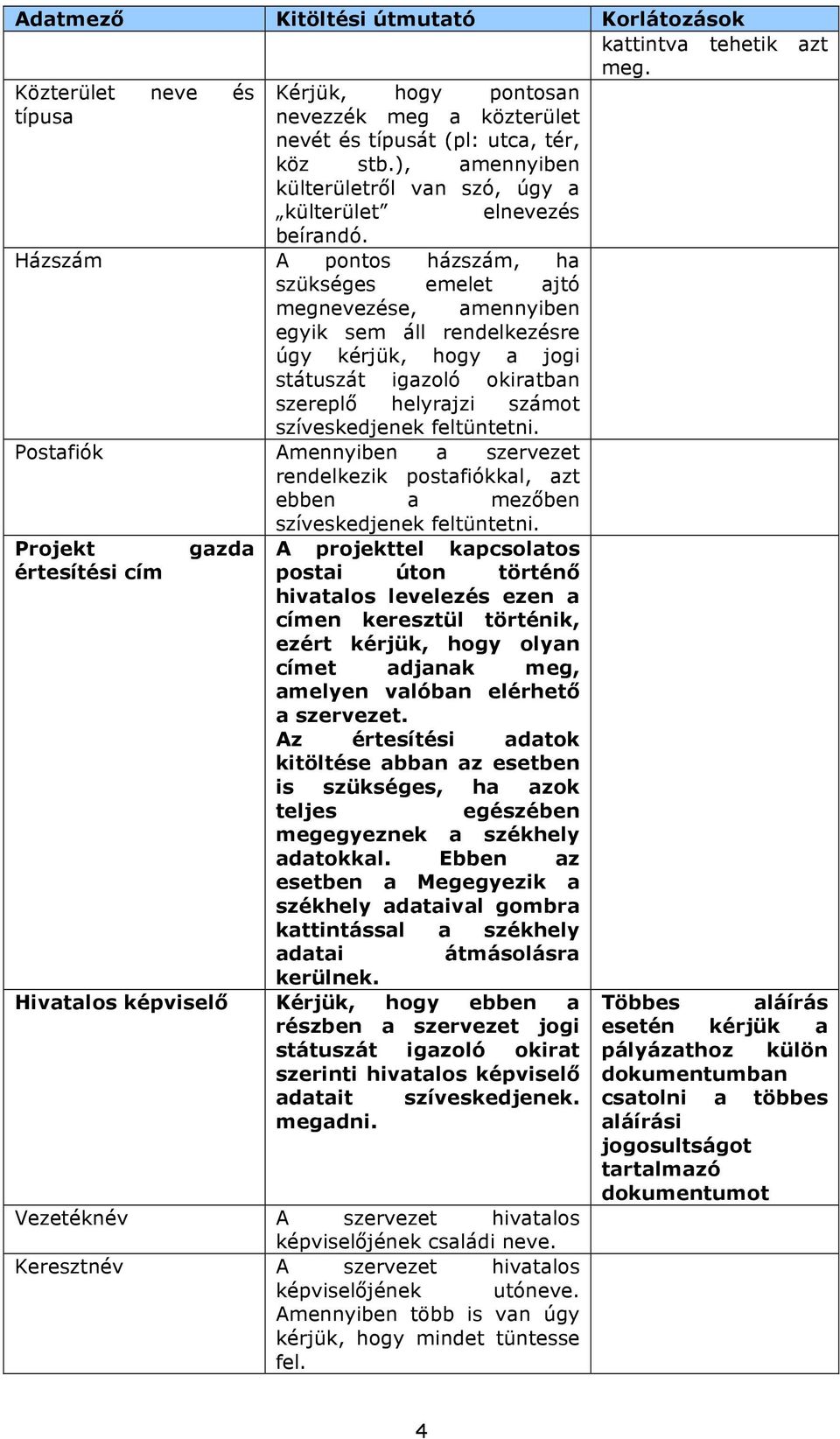 Házszám A pontos házszám, ha szükséges emelet ajtó megnevezése, amennyiben egyik sem áll rendelkezésre úgy kérjük, hogy a jogi státuszát igazoló okiratban szereplő helyrajzi számot szíveskedjenek