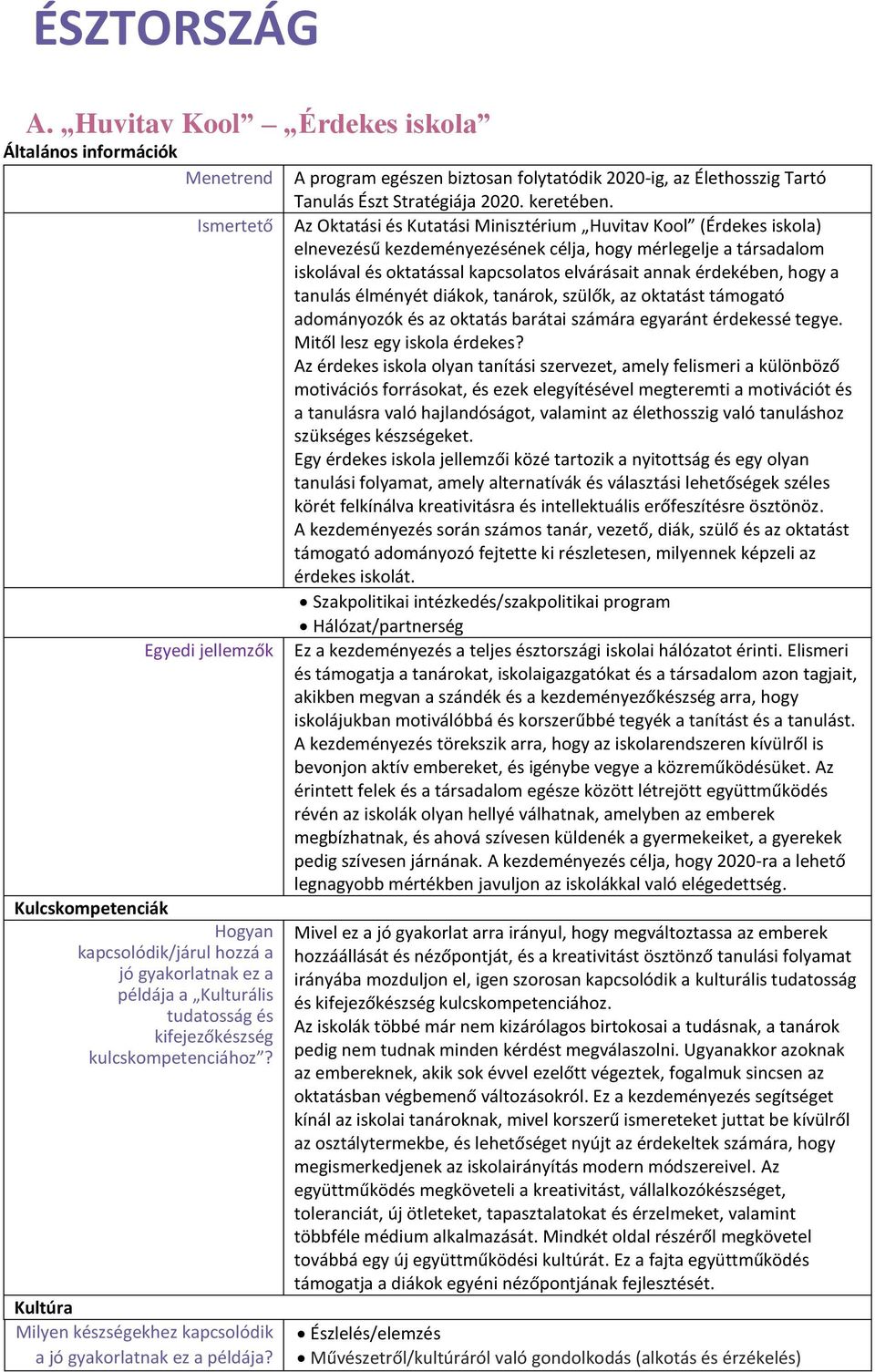 kifejezőkészség kulcskompetenciához? Kultúra Milyen készségekhez kapcsolódik a jó gyakorlatnak ez a példája?