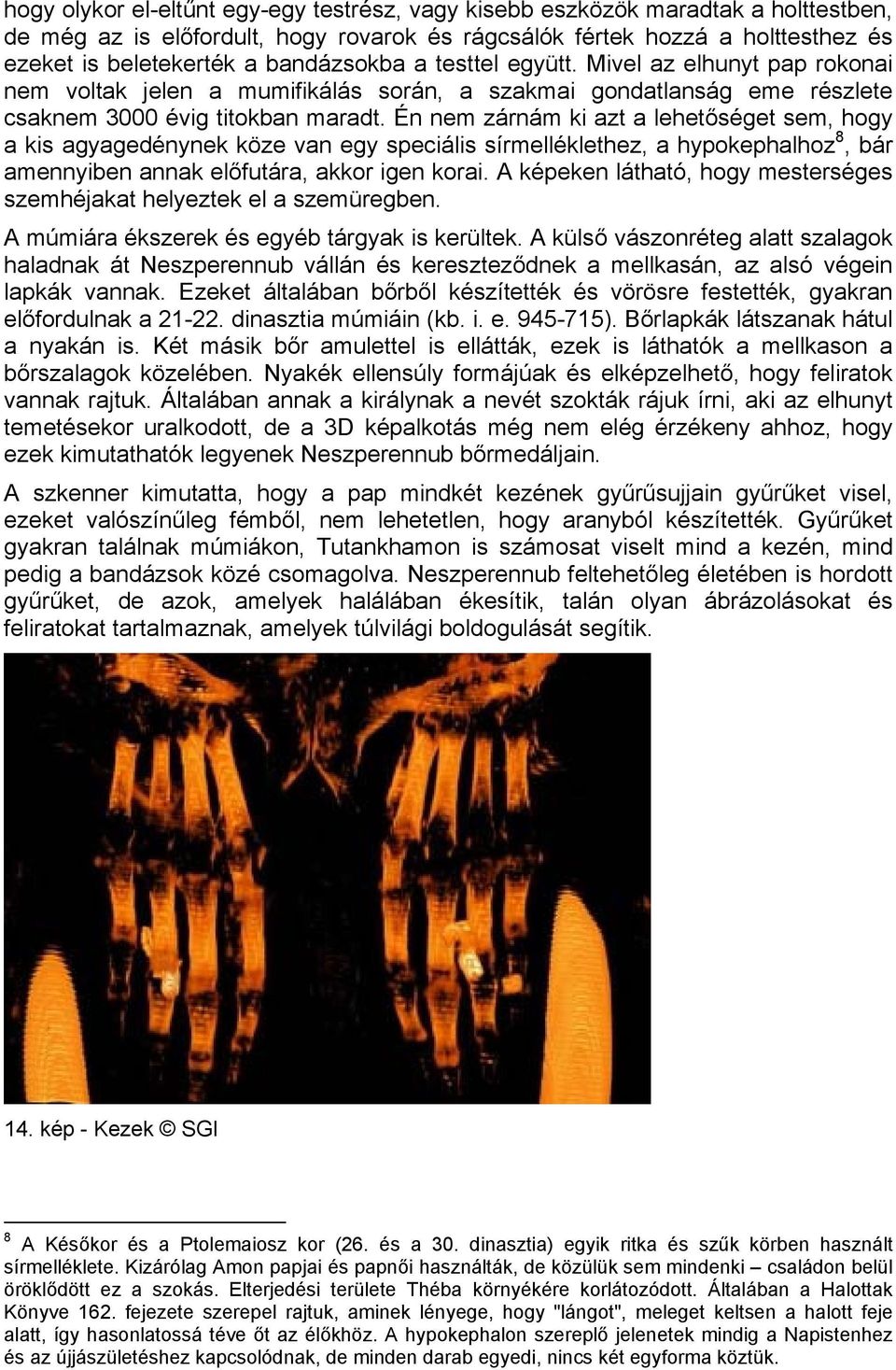 Én nem zárnám ki azt a lehetőséget sem, hogy a kis agyagedénynek köze van egy speciális sírmelléklethez, a hypokephalhoz 8, bár amennyiben annak előfutára, akkor igen korai.