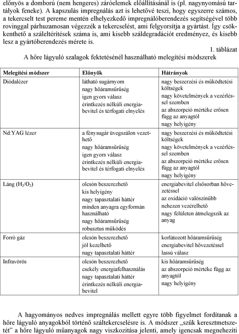 tekercselést, ami felgyorsítja a gyártást. Így csökkenthető a száleltérítések száma is, ami kisebb száldegradációt eredményez, és kisebb lesz a gyártóberendezés mérete is. 1.