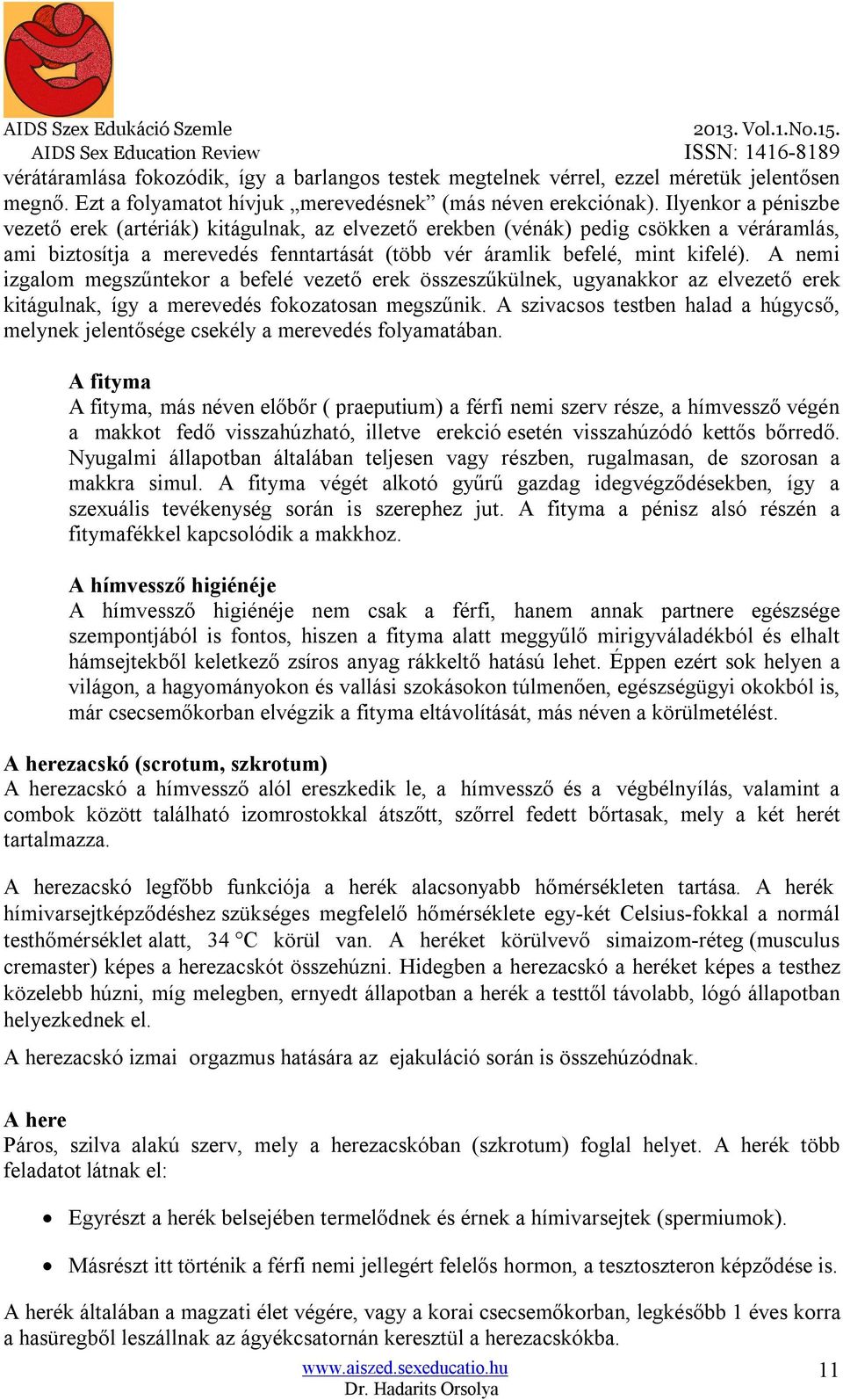 A nemi izgalom megszűntekor a befelé vezető erek összeszűkülnek, ugyanakkor az elvezető erek kitágulnak, így a merevedés fokozatosan megszűnik.