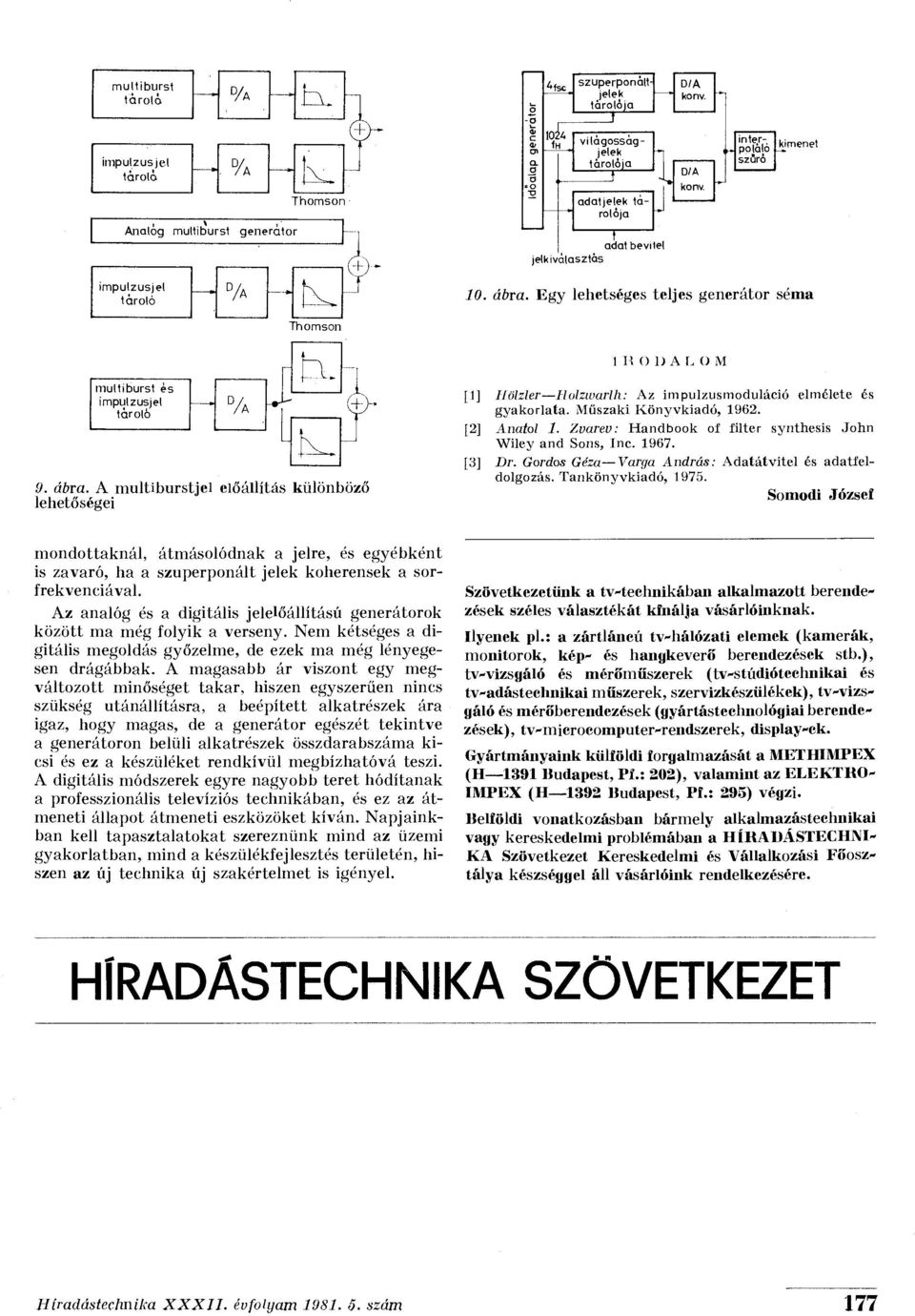 A multiburst jel előállítás különböző lehetőségei I 1 \\ O l) A L () M [1] Ifölzler Ilolzwarlh: Az impulzusmoduláció elmélete és gyakorlata. Műszaki Könyvkiadó, 1962. [2] Anatol 1.