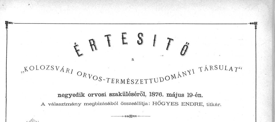 orvosi szaküleserol, 1876. május 19-én.