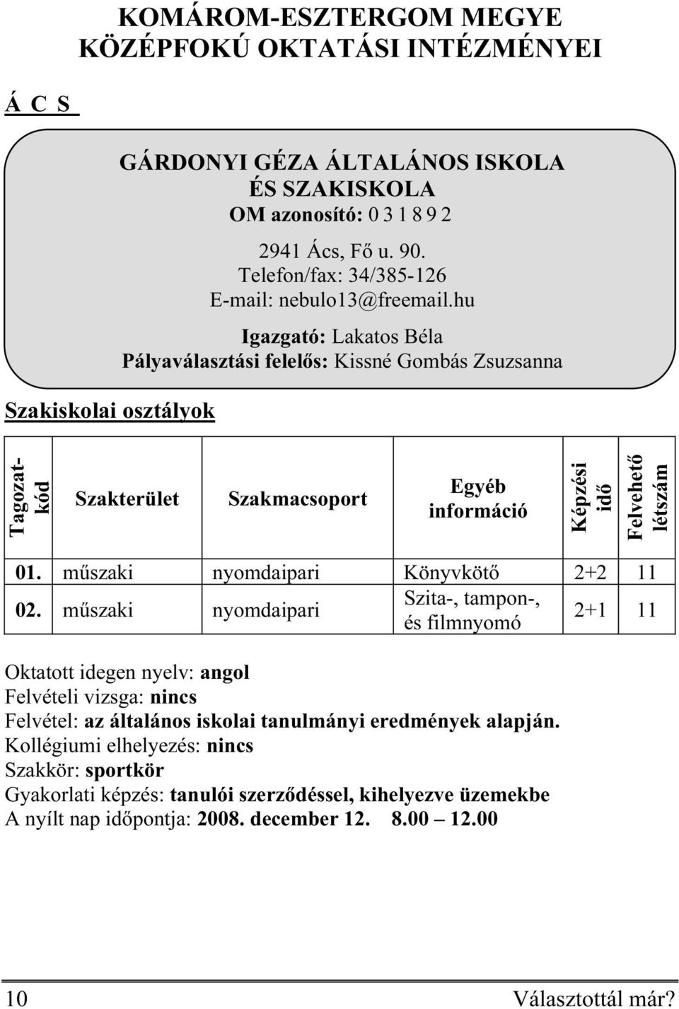 műszaki nyomdaipari Könyvkötő 2+2 11 02.