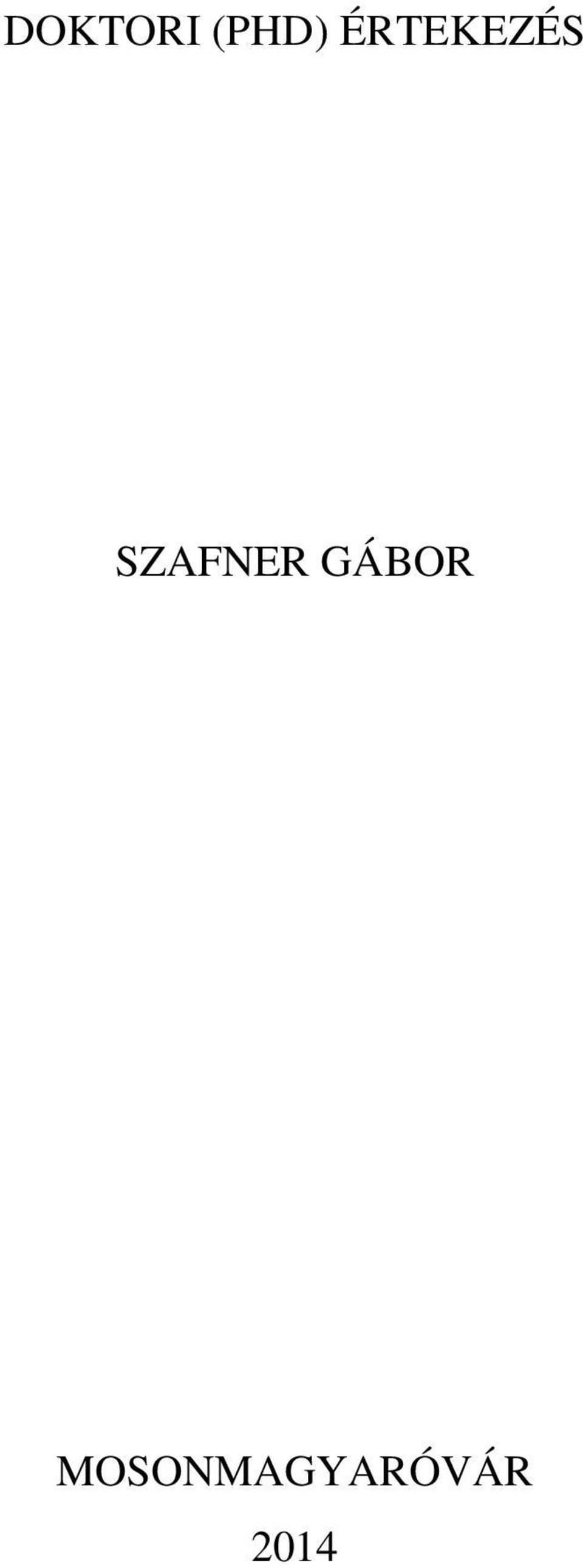 SZAFNER GÁBOR