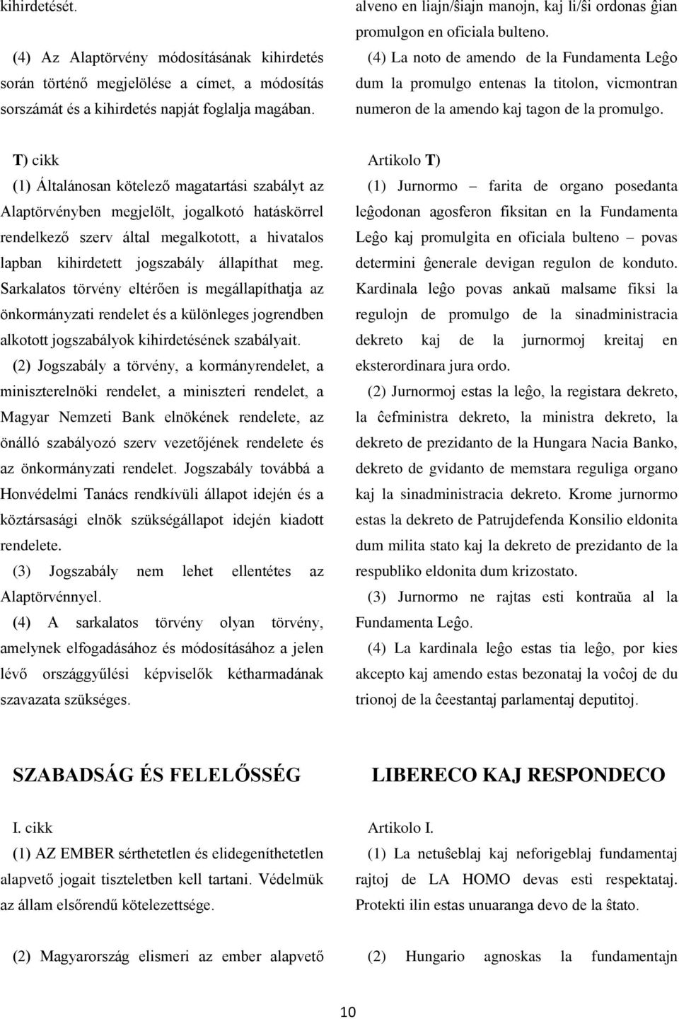 (4) La noto de amendo de la Fundamenta Leĝo dum la promulgo entenas la titolon, vicmontran numeron de la amendo kaj tagon de la promulgo.