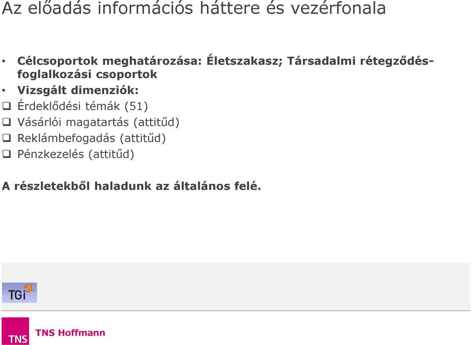 dimenziók: Érdeklődési témák (51) Vásárlói magatartás (attitűd)