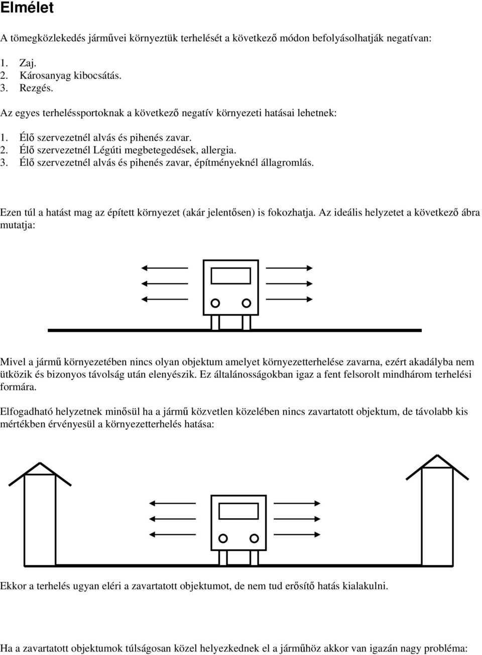 Él szervezetnél alvás és pihenés zavar, építményeknél állagromlás. Ezen túl a hatást mag az épített környezet (akár jelentsen) is fokozhatja.