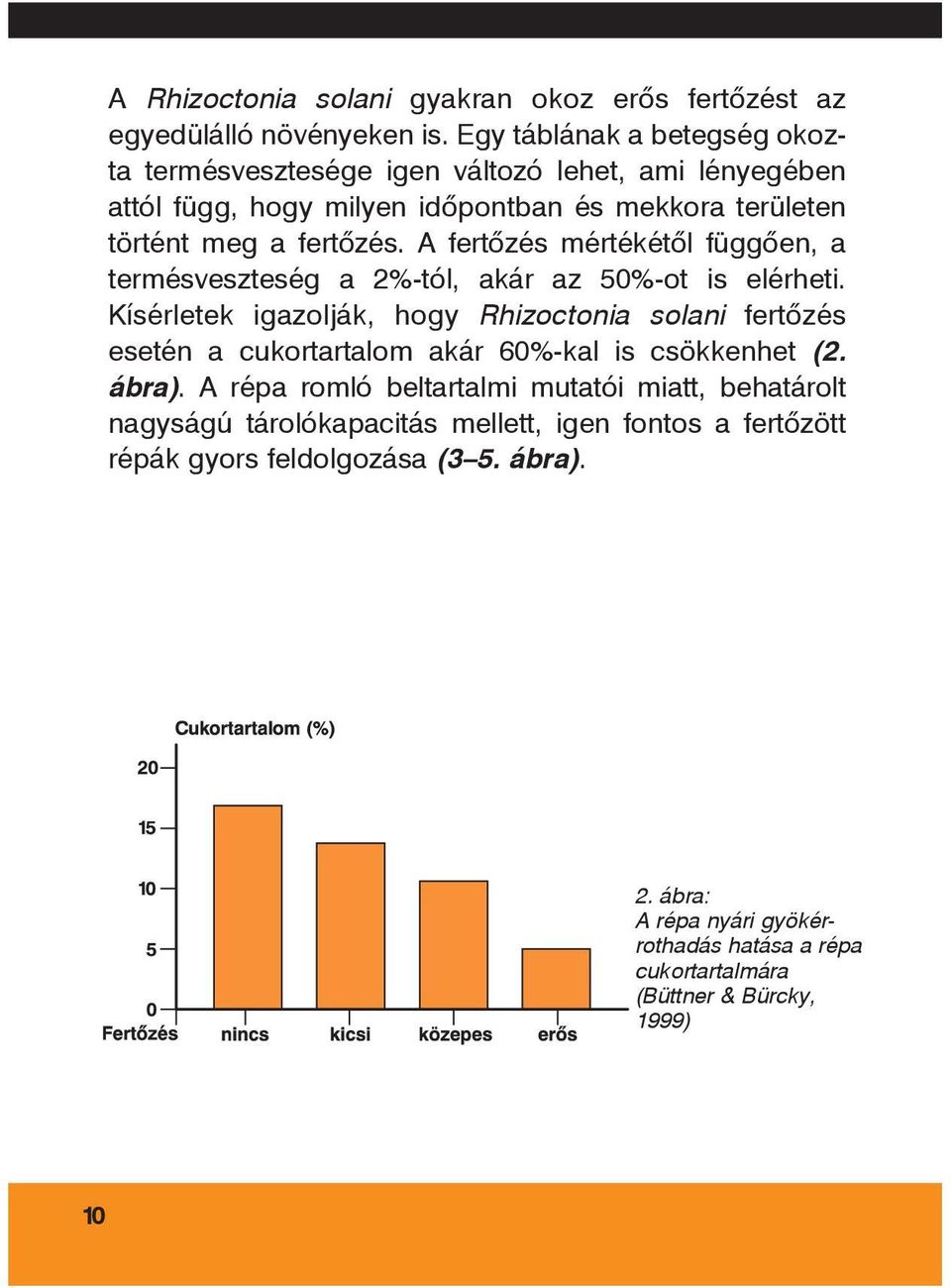 A fertôzés mértékétôl függôen, a termésveszteség a 2%-tól, akár az 50%-ot is elérheti.