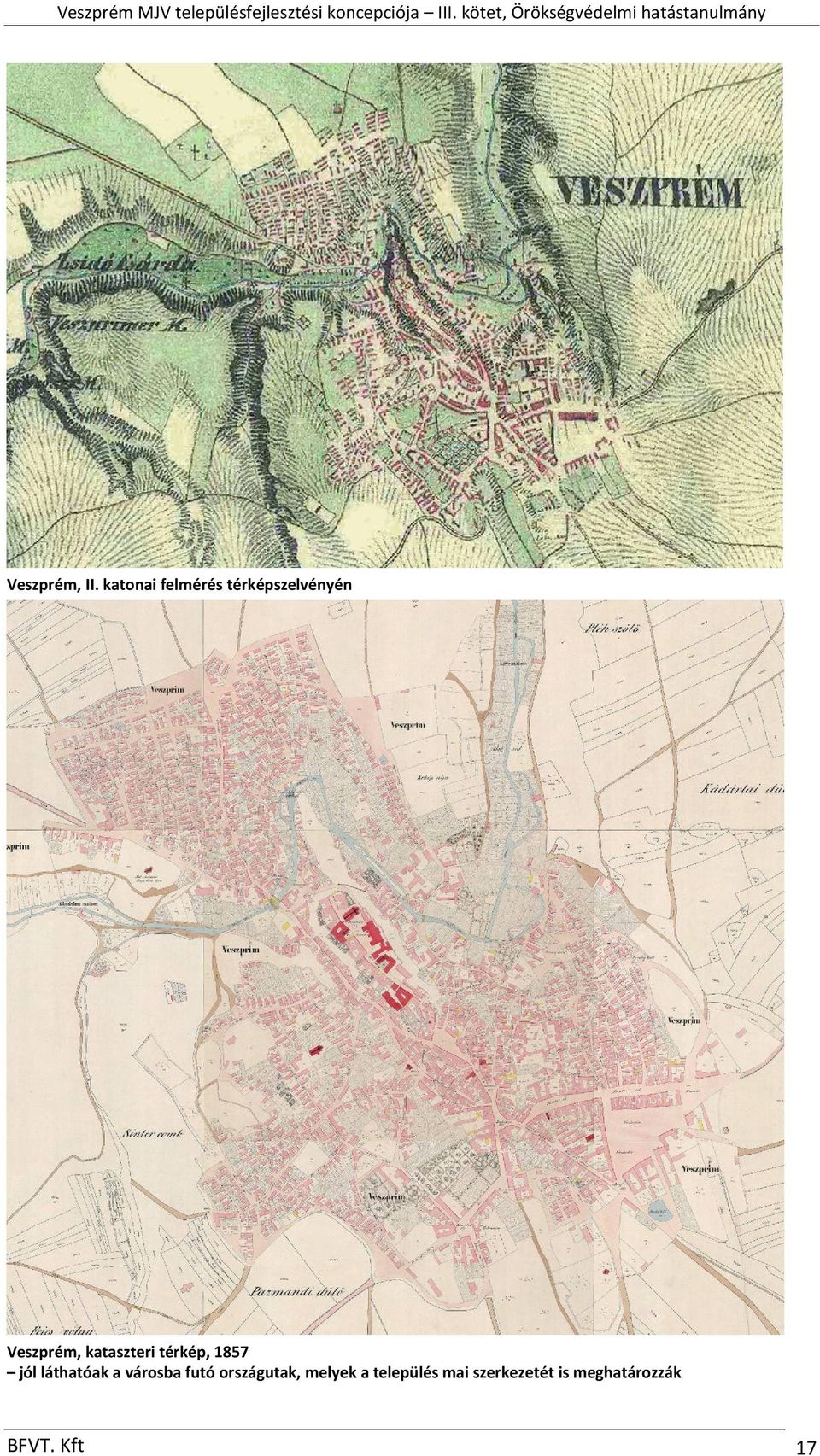 kataszteri térkép, 1857 jól láthatóak a