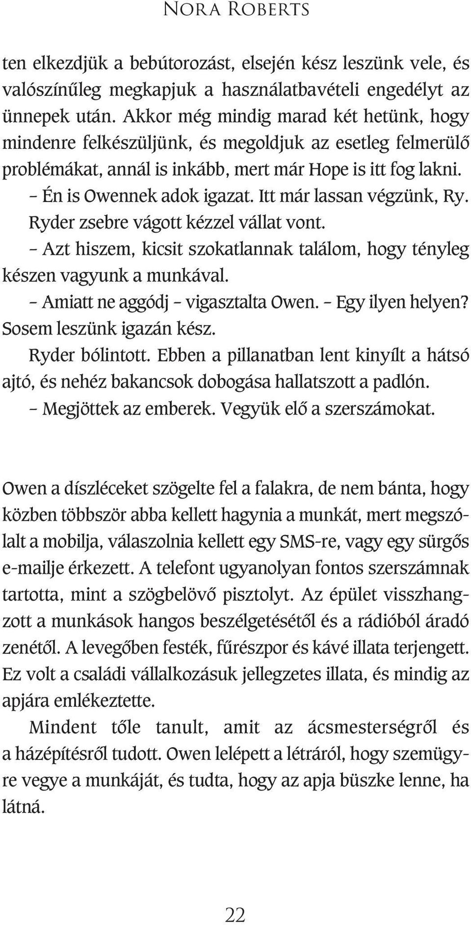 Itt már lassan végzünk, Ry. Ryder zsebre vágott kézzel vállat vont. Azt hiszem, kicsit szokatlannak találom, hogy tényleg készen vagyunk a munkával. Amiatt ne aggódj vigasztalta Owen.