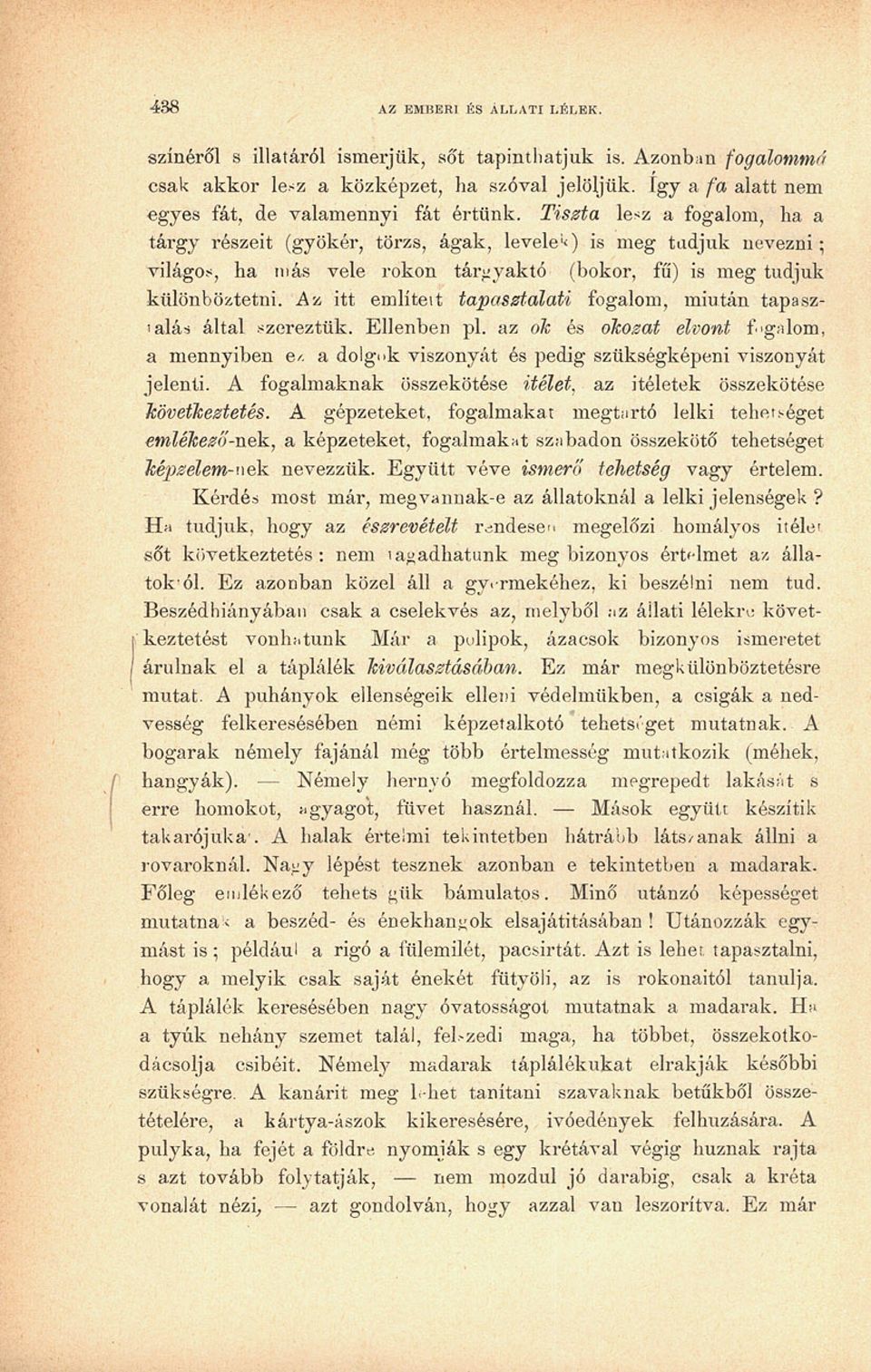 Tiszta lesz a fogalom, ha a tárgy részeit (gyökér, törzs, ágak, levele ; <) is meg tudjuk nevezni; világos, ha más vele rokon tárgyaktó (bokor, fű) is meg tudjuk különböztetni.