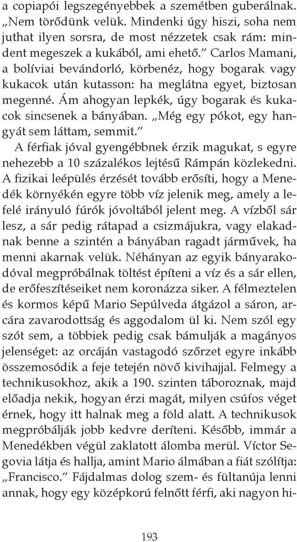 Még egy pókot, egy hangyát sem láttam, semmit. A férfiak jóval gyengébbnek érzik magukat, s egyre nehezebb a 10 százalékos lejtésű Rámpán közlekedni.