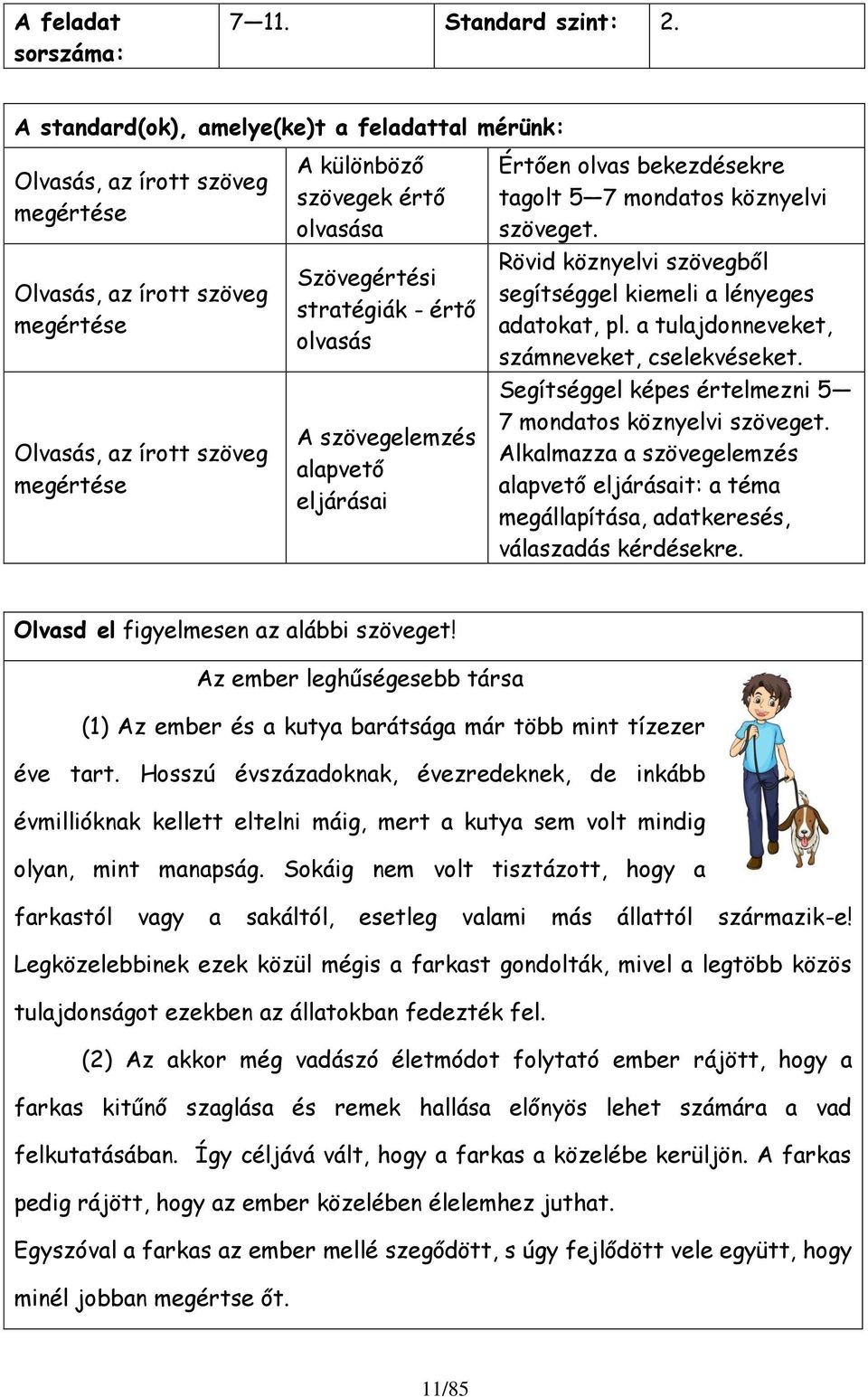 értő olvsás A szövegelemzés lpvető eljárási Értően olvs ekezdésekre tgolt 5 7 mondtos köznyelvi szöveget. Rövid köznyelvi szövegől segítséggel kiemeli lényeges dtokt, pl.