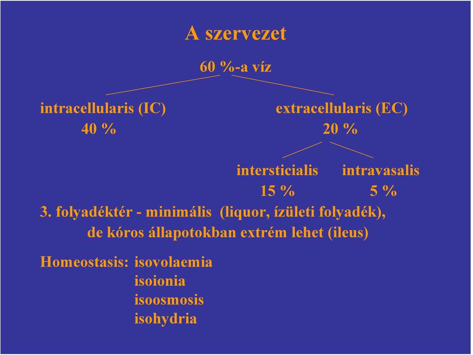 folyadéktér - minimális (liquor, ízületi folyadék), de kóros