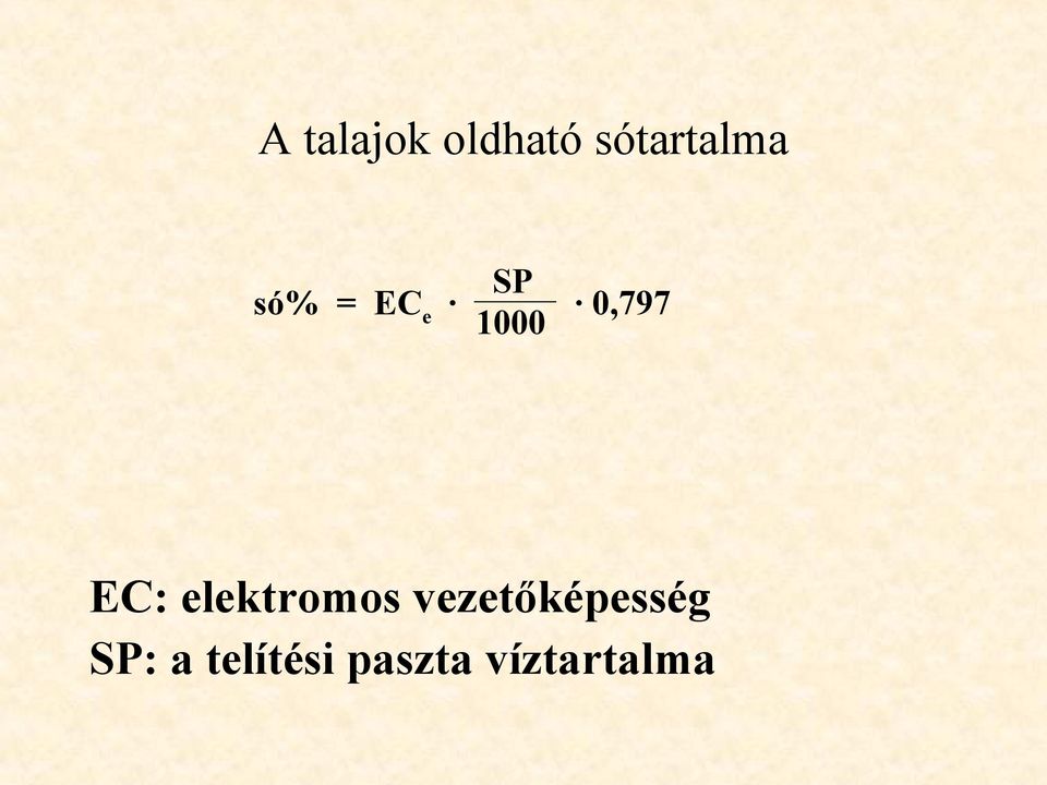 elektromos vezetőképesség SP: