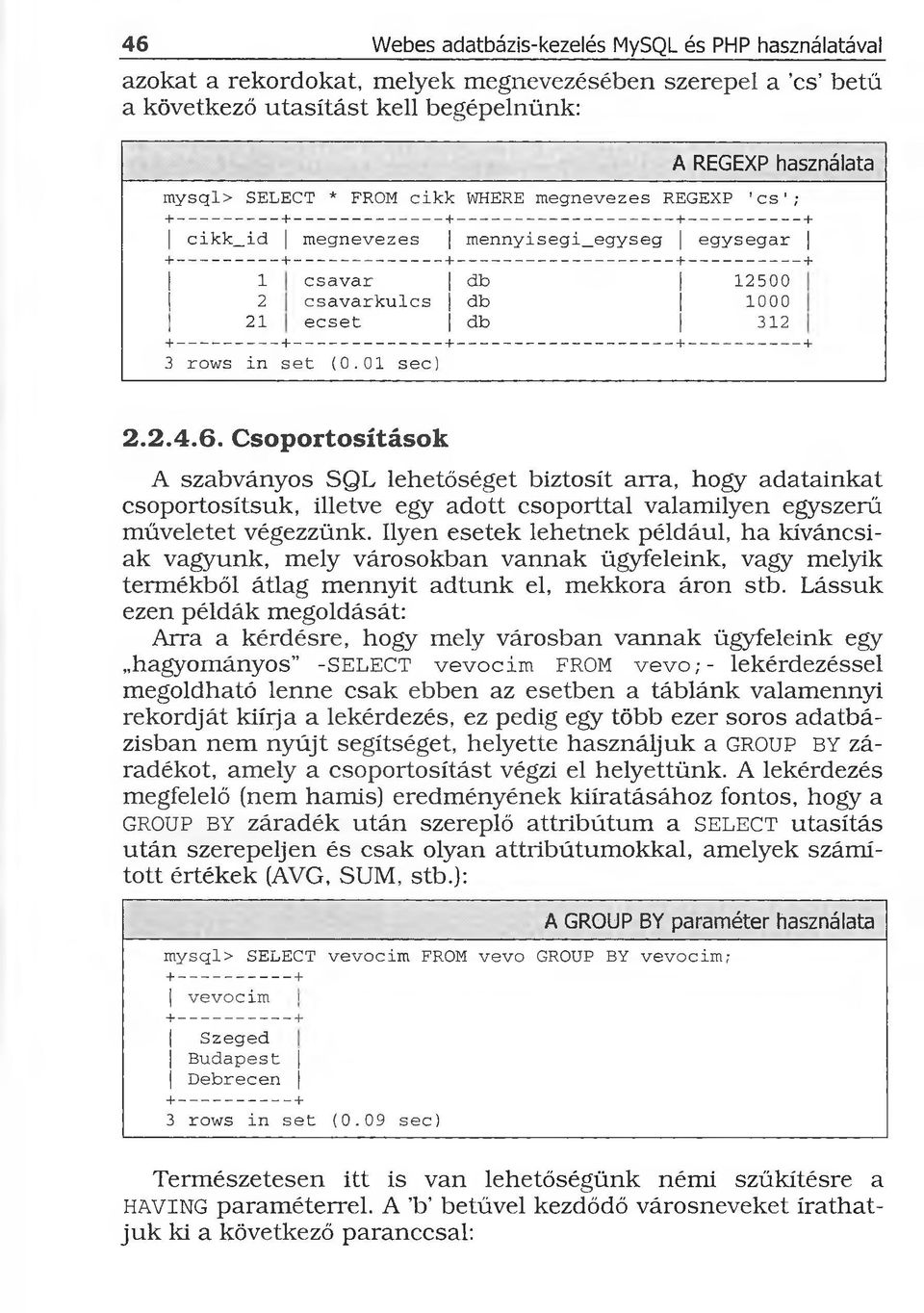 1-----------------------------------f- cikk_id megnevezés mennyisegi_egyseg egységár +-------------+----------------- +------------------------ +--------------+ 1 csavar db 12500 2 csavarkulcs db