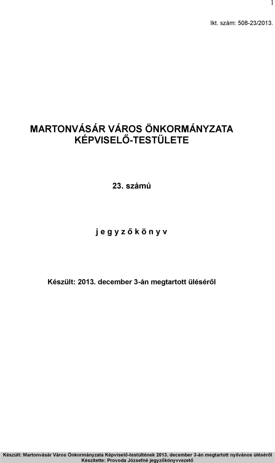 KÉPVISELŐ-TESTÜLETE 23.