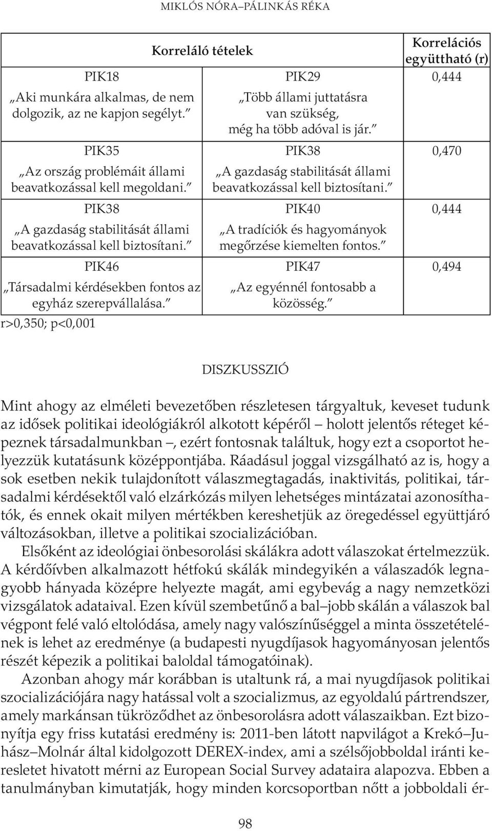 A gazdaság stabilitását állami beavatkozással kell biztosítani. PIK38 PIK40 0,444 A gazdaság stabilitását állami beavatkozással kell biztosítani. A tradíciók és hagyományok megőrzése kiemelten fontos.